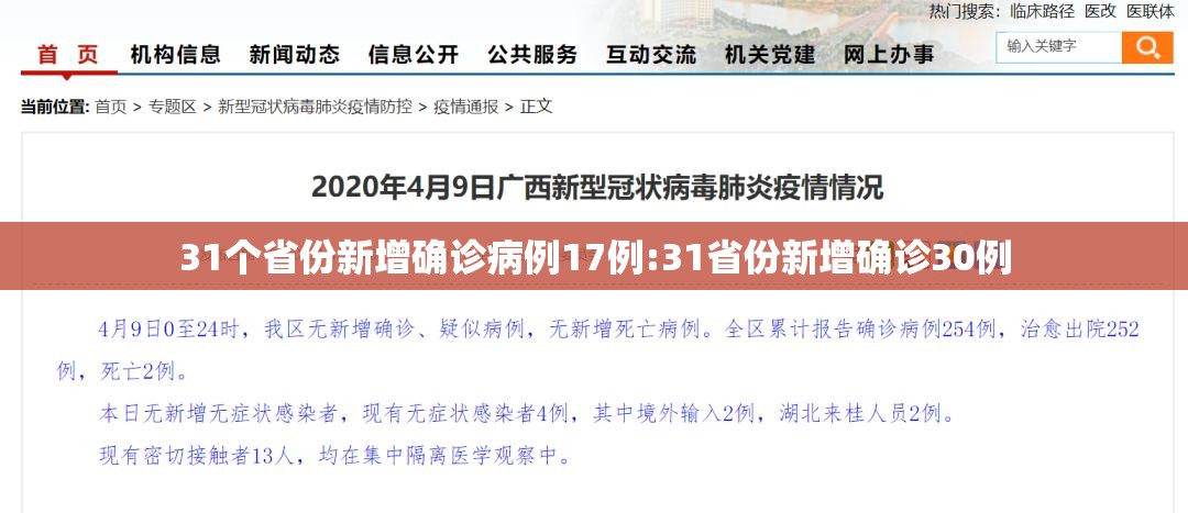31个省份新增确诊病例17例:31省份新增确诊30例