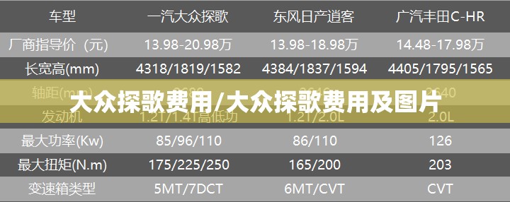 大众探歌费用/大众探歌费用及图片