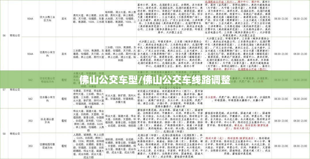 佛山公交车型/佛山公交车线路调整
