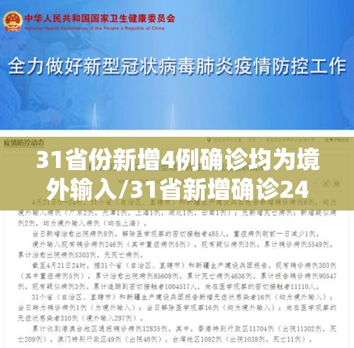 31省份新增4例确诊均为境外输入/31省新增确诊24例均为境外输入