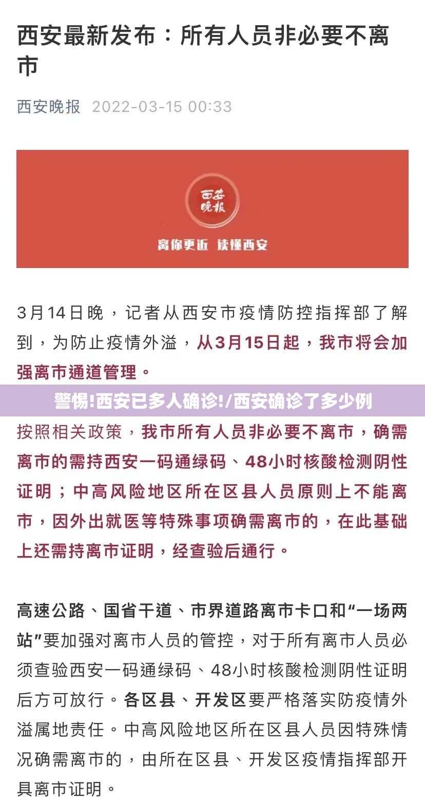 警惕!西安已多人确诊!/西安确诊了多少例