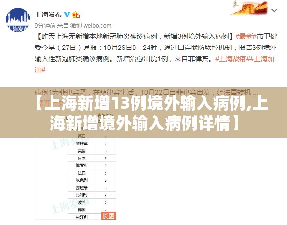 【上海新增13例境外输入病例,上海新增境外输入病例详情】