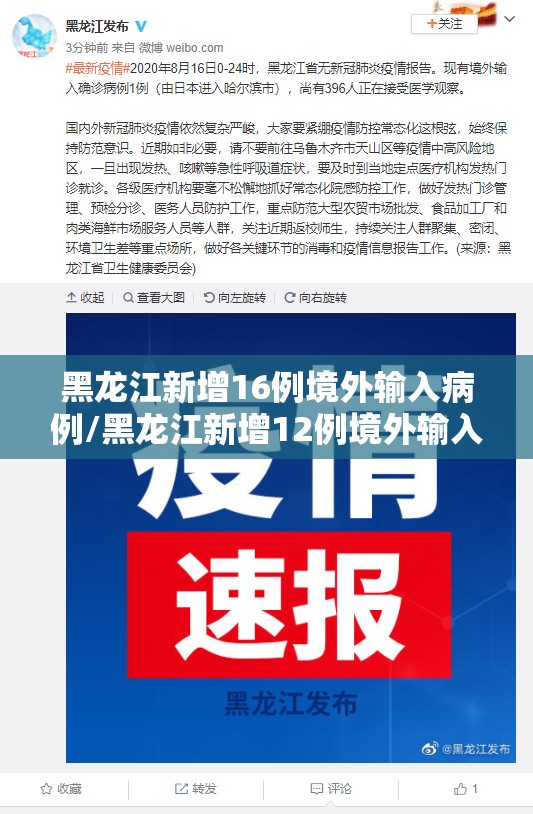 黑龙江新增16例境外输入病例/黑龙江新增12例境外输入