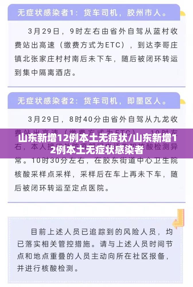 山东新增12例本土无症状/山东新增12例本土无症状感染者