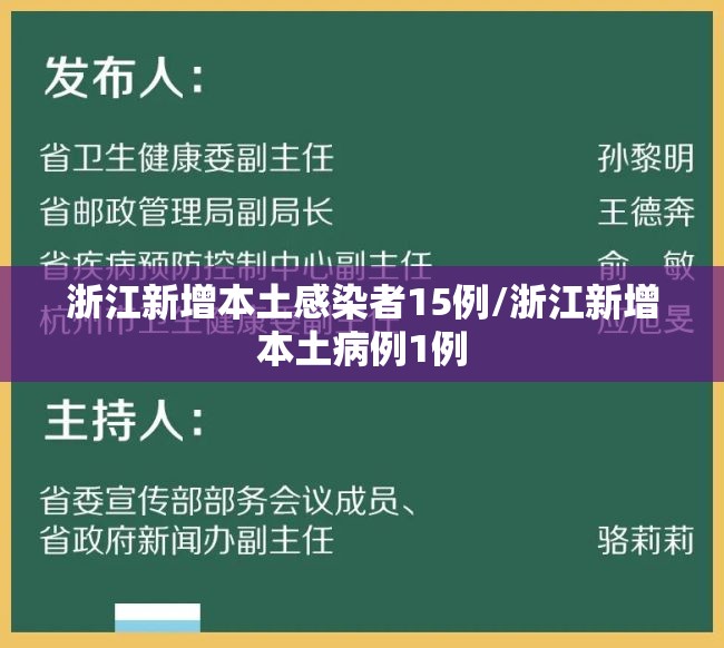 浙江新增本土感染者15例/浙江新增本土病例1例 浙江新增本土感染者15例/浙江新增本土病例1例