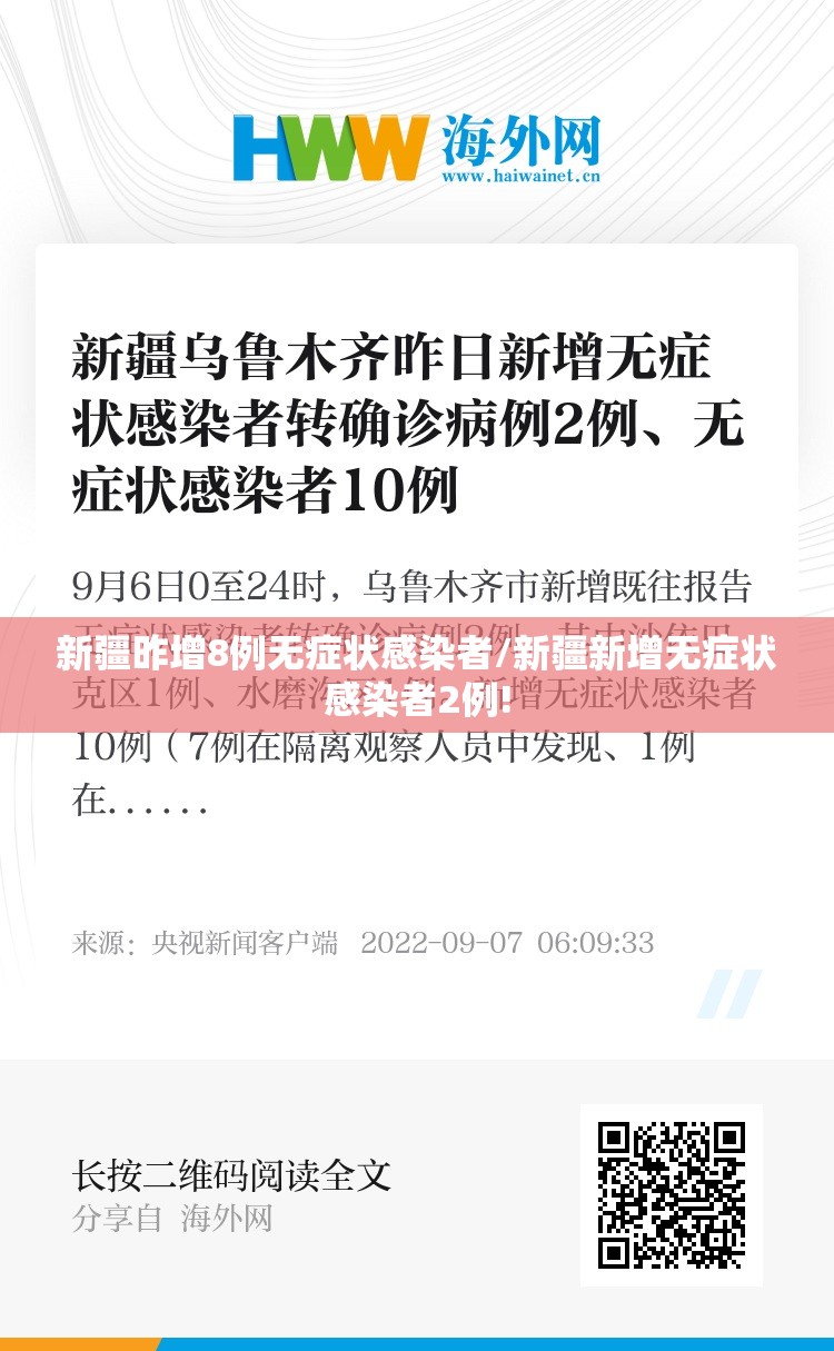 新疆昨增8例无症状感染者/新疆新增无症状感染者2例!
