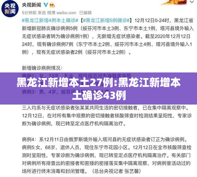 黑龙江新增本土27例:黑龙江新增本土确诊43例