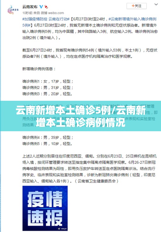 云南新增本土确诊5例/云南新增本土确诊病例情况