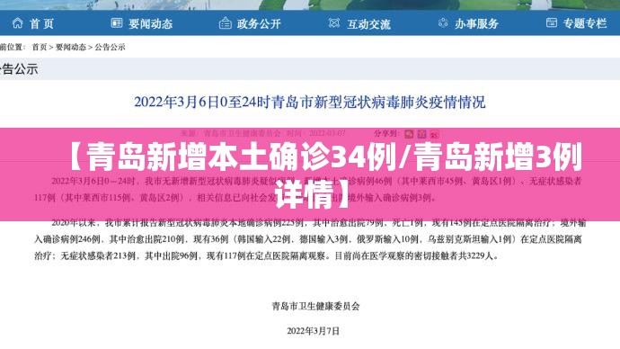 【青岛新增本土确诊34例/青岛新增3例详情】