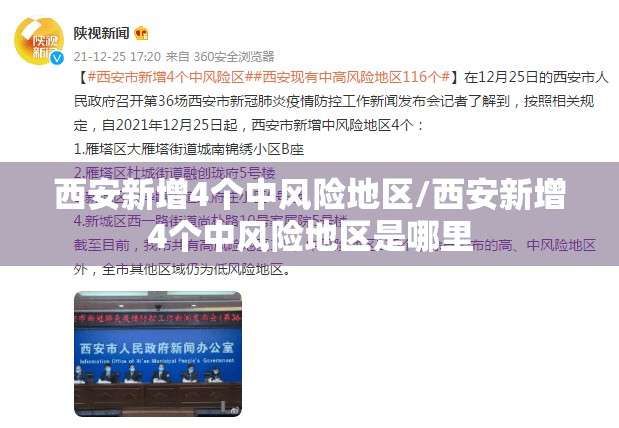 西安新增4个中风险地区/西安新增4个中风险地区是哪里 西安新增4个中风险地区/西安新增4个中风险地区是哪里