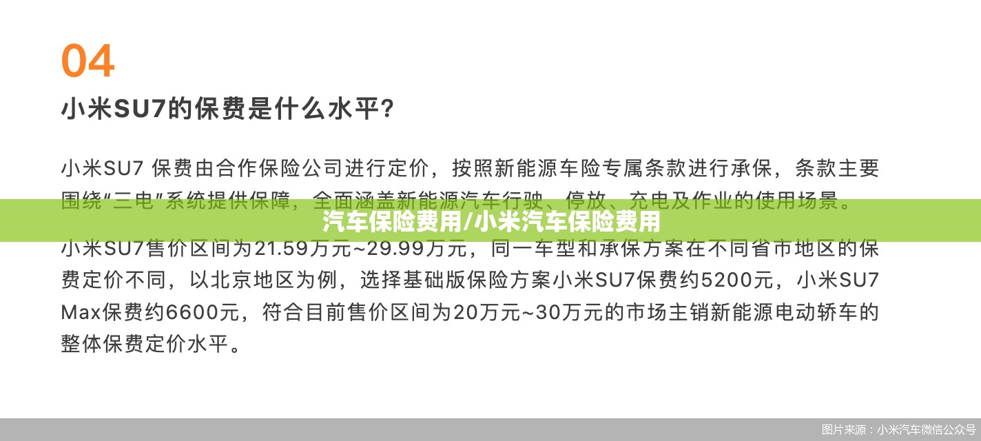 汽车保险费用/小米汽车保险费用