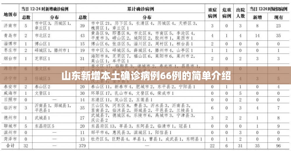 山东新增本土确诊病例66例的简单介绍