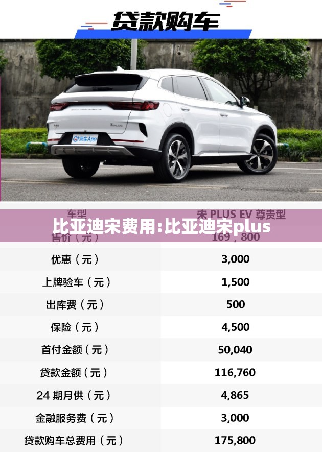 比亚迪宋费用:比亚迪宋plus