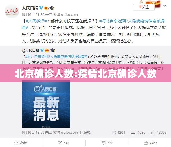 北京确诊人数:疫情北京确诊人数