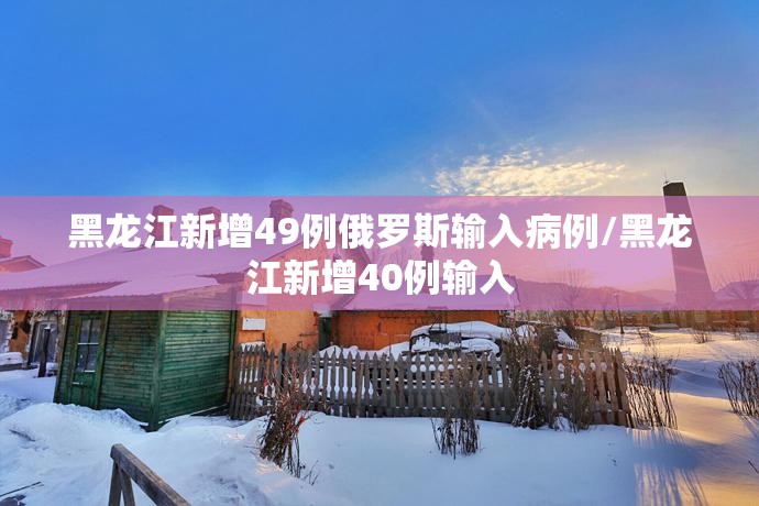 黑龙江新增49例俄罗斯输入病例/黑龙江新增40例输入