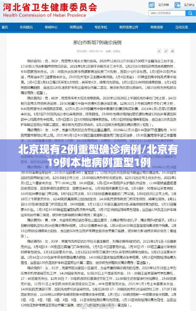 北京现有2例重型确诊病例/北京有19例本地病例重型1例