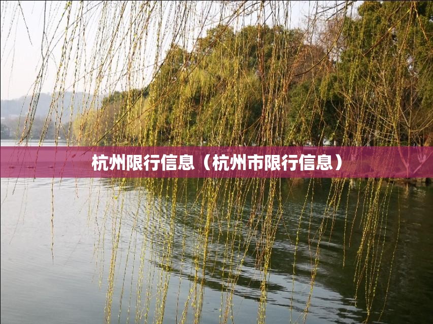 杭州限行信息(杭州市限行信息) 杭州限行信息(杭州市限行信息)