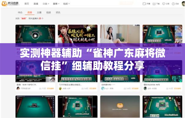 实测神器辅助“雀神广东麻将微信挂	”细辅助教程分享
