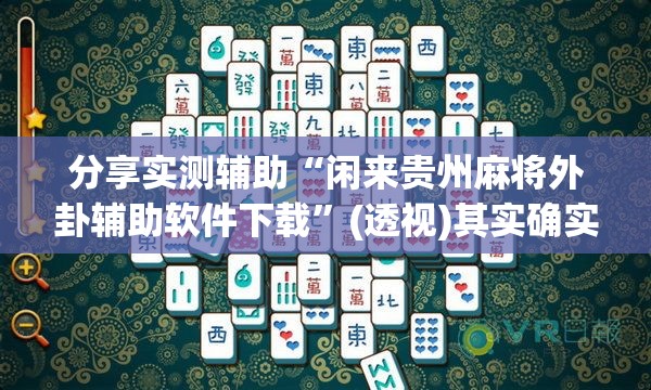分享实测辅助“闲来贵州麻将外卦辅助软件下载”(透视)其实确实有挂