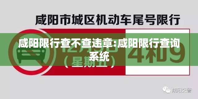 咸阳限行查不查违章:咸阳限行查询系统