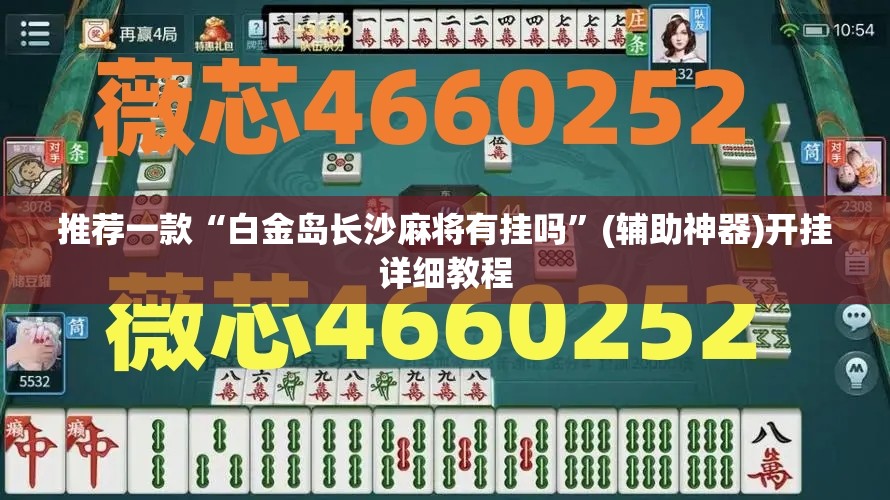推荐一款“白金岛长沙麻将有挂吗”(辅助神器)开挂详细教程
