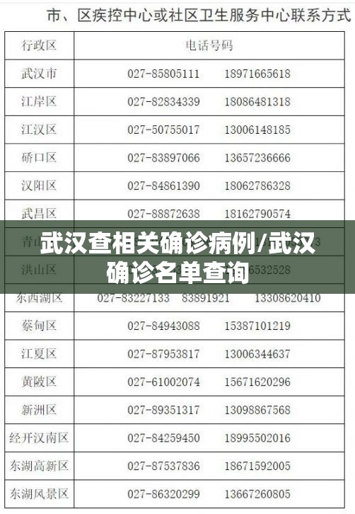 武汉查相关确诊病例/武汉确诊名单查询