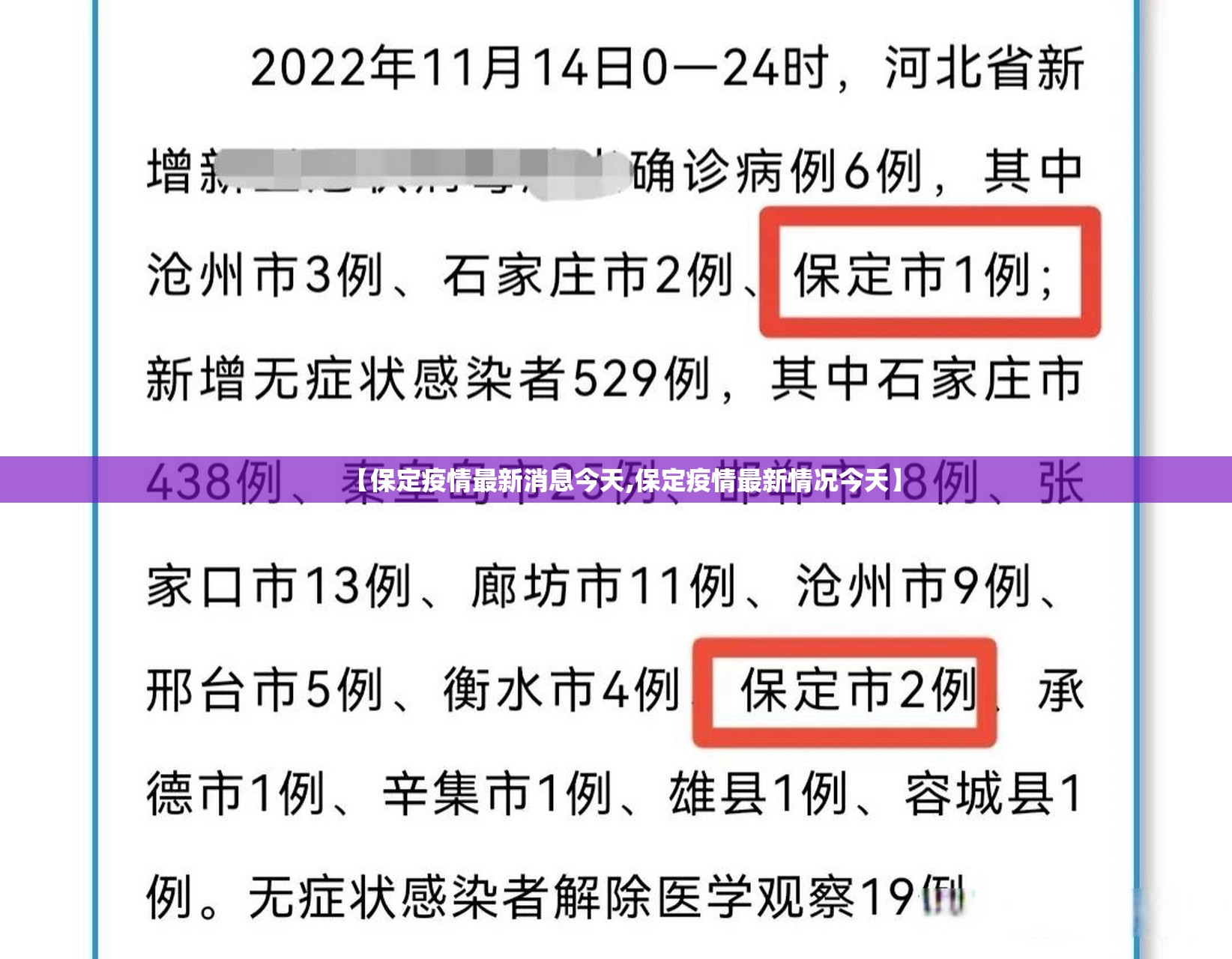 【保定疫情最新消息今天,保定疫情最新情况今天】