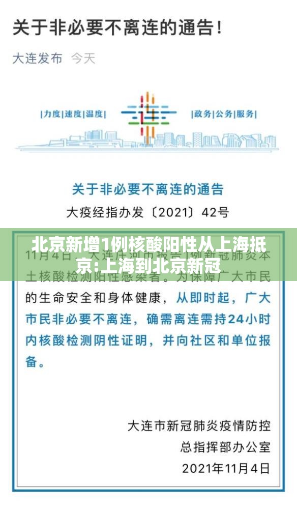 北京新增1例核酸阳性从上海抵京:上海到北京新冠