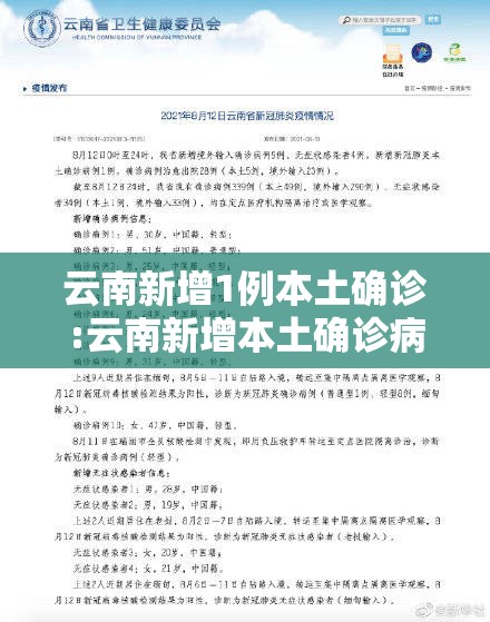 云南新增1例本土确诊:云南新增本土确诊病例2例4 云南新增1例本土确诊:云南新增本土确诊病例2例4