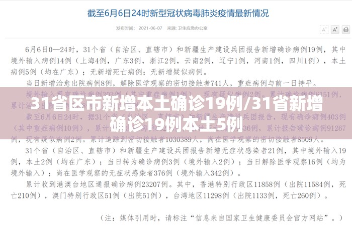 31省区市新增本土确诊19例/31省新增确诊19例本土5例 31省区市新增本土确诊19例/31省新增确诊19例本土5例