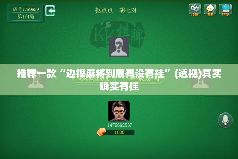 推荐一款“边锋麻将到底有没有挂”(透视)其实确实有挂