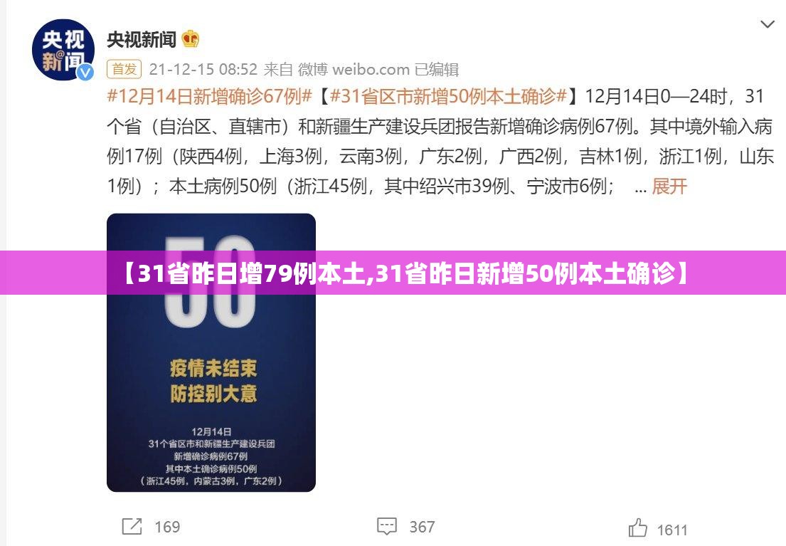 【31省昨日增79例本土,31省昨日新增50例本土确诊】