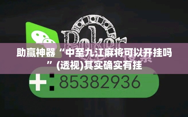 助赢神器“中至九江麻将可以开挂吗”(透视)其实确实有挂