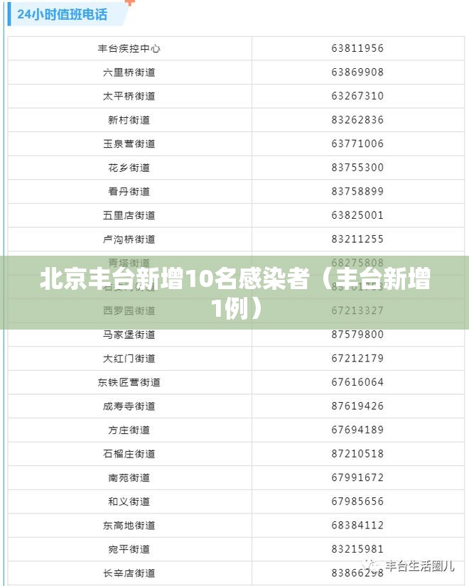北京丰台新增10名感染者（丰台新增1例）
