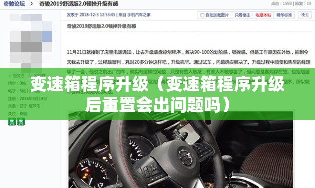 变速箱程序升级（变速箱程序升级后重置会出问题吗）