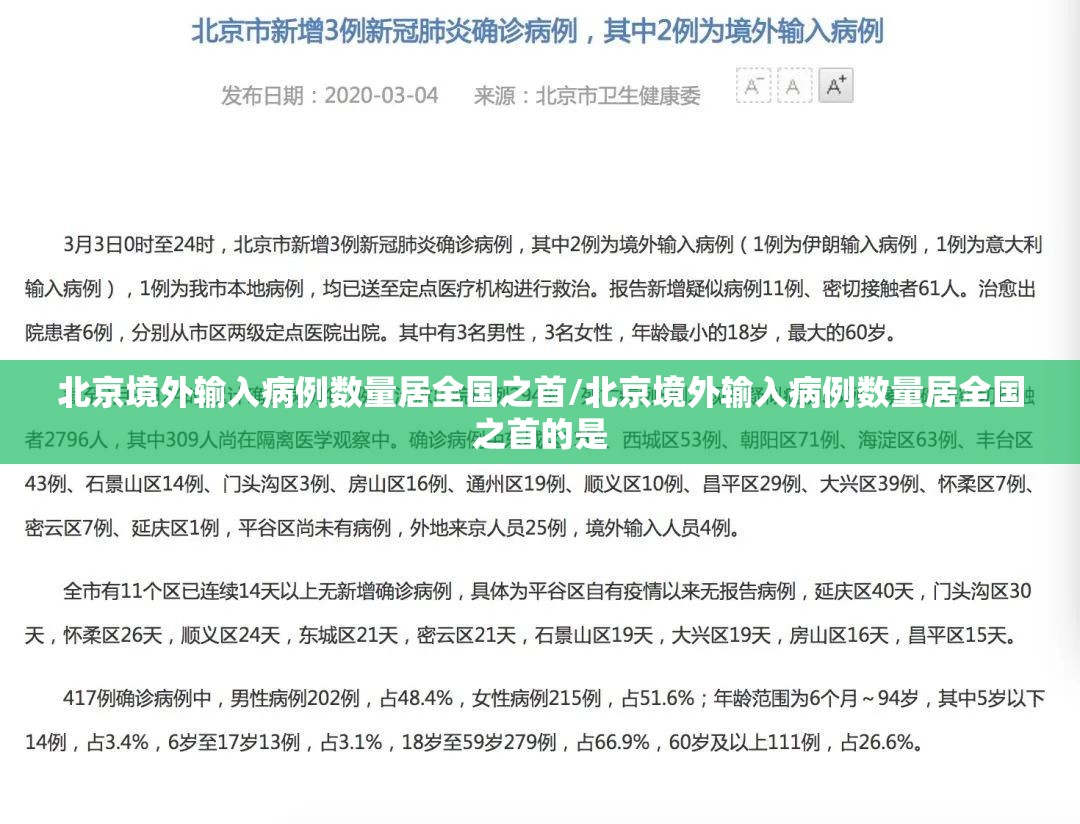 北京境外输入病例数量居全国之首/北京境外输入病例数量居全国之首的是 北京境外输入病例数量居全国之首/北京境外输入病例数量居全国之首的是
