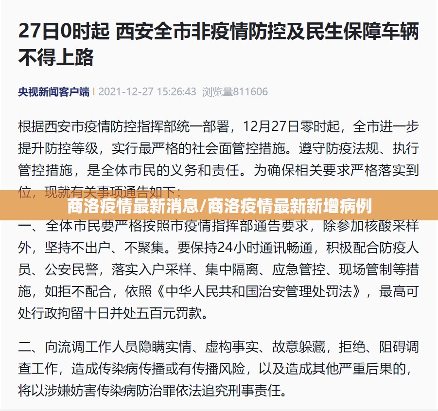 商洛疫情最新消息/商洛疫情最新新增病例