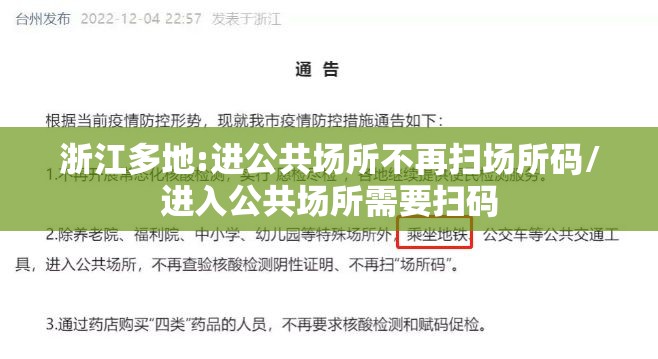 浙江多地:进公共场所不再扫场所码/进入公共场所需要扫码