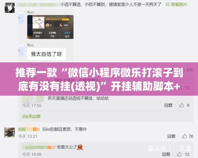 推荐一款“微信小程序微乐打滚子到底有没有挂(透视)”开挂辅助脚本+详细开挂安装教程