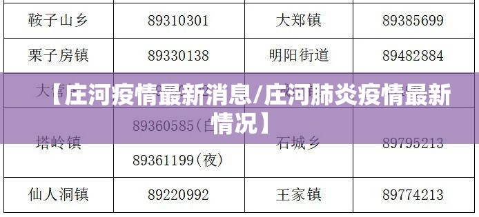 【庄河疫情最新消息/庄河肺炎疫情最新情况】
