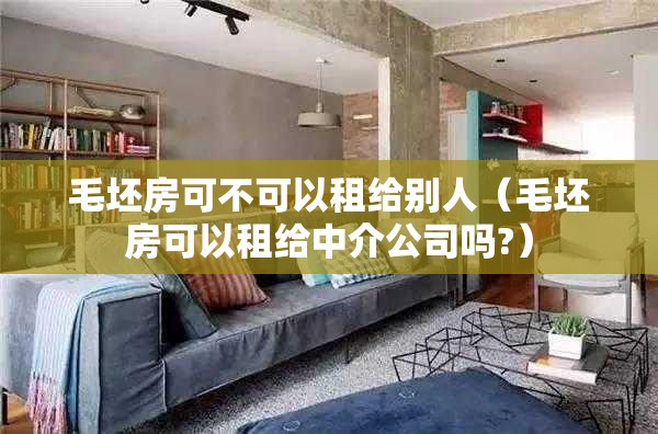 毛坯房可不可以租给别人（毛坯房可以租给中介公司吗?）