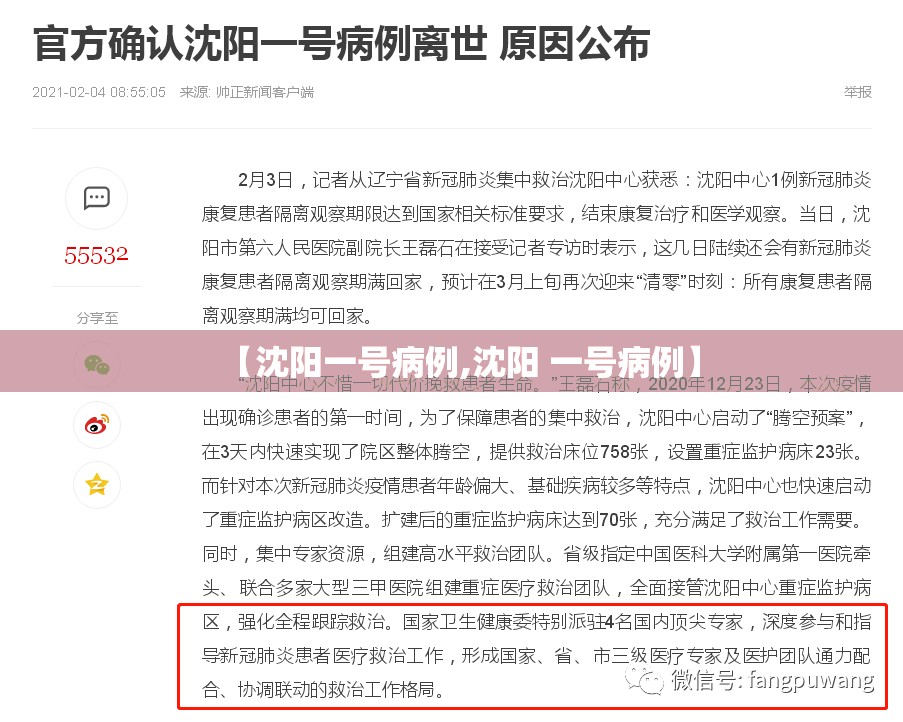 【沈阳一号病例,沈阳 一号病例】