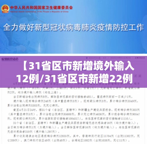 【31省区市新增境外输入12例/31省区市新增22例境外输入】
