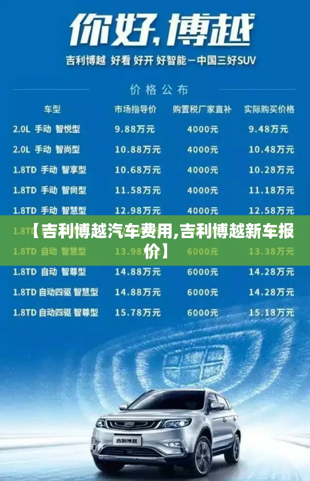 【吉利博越汽车费用,吉利博越新车报价】 【吉利博越汽车费用,吉利博越新车报价】