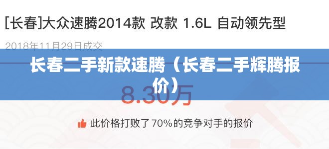 长春二手新款速腾（长春二手辉腾报价）