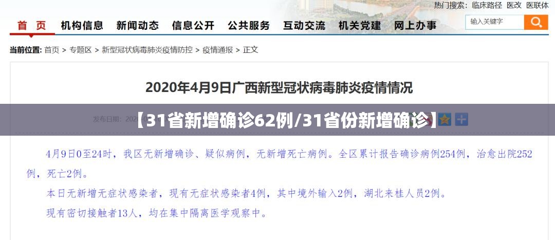 【31省新增确诊62例/31省份新增确诊】