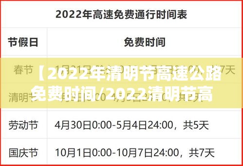 【2022年清明节高速公路免费时间/2022清明节高速免费吗】 【2022年清明节高速公路免费时间/2022清明节高速免费吗】