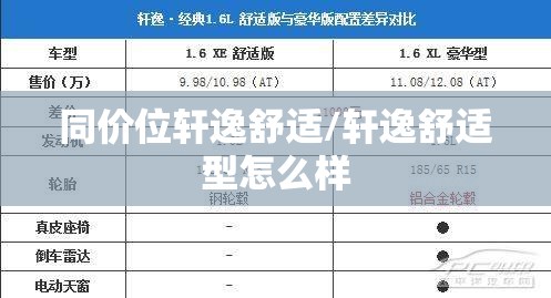 同价位轩逸舒适/轩逸舒适型怎么样