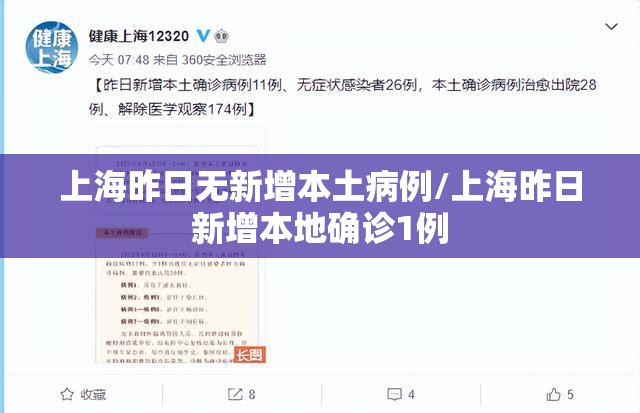 上海昨日无新增本土病例/上海昨日新增本地确诊1例