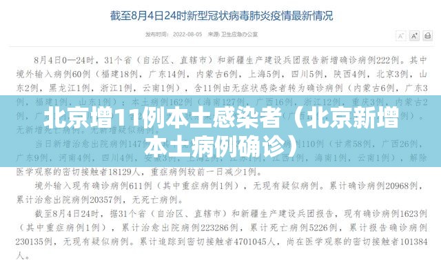 北京增11例本土感染者（北京新增本土病例确诊）